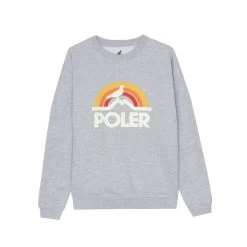 Poler Pigeon Rainbow Pullover - Gray Heather
