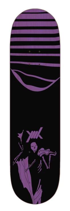 Damned Fiddler Skateboard Deck -Stoppen. Gehen. Skateboard Geschäft. Damned FIDDLER DECk MOCK UP LILA 1280x1280