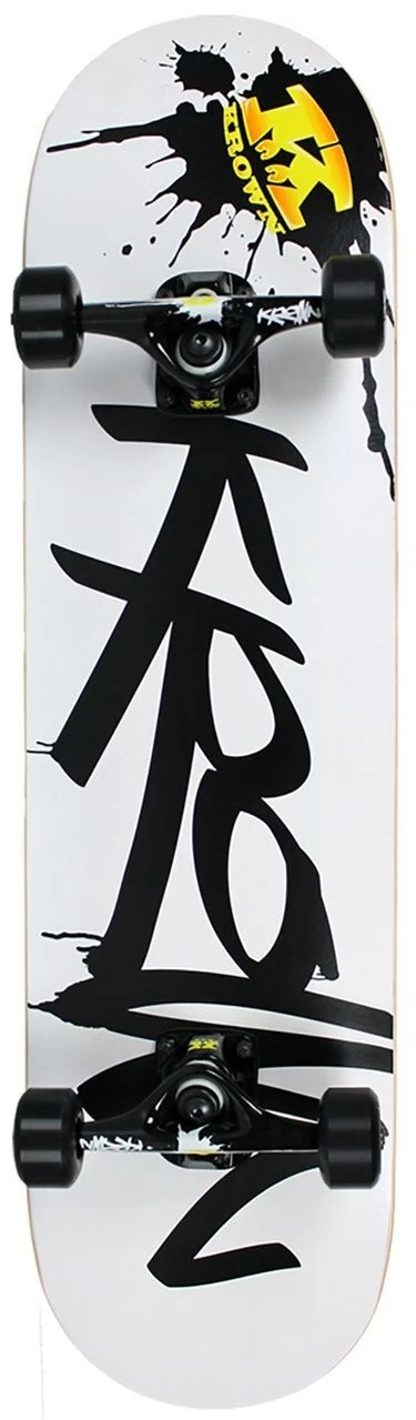 Krown Pro Black Splat Logo Complete Skateboard 8.0 3 Krown Pro Black Splat Logo Complete Skateboard 8.0