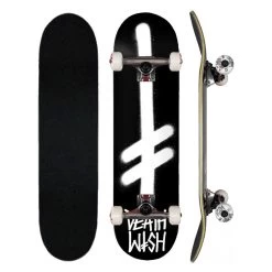 DEATHWISH Complete GANG LOGO BLK/WHT Skateboard 8.25, Black/white 8.2