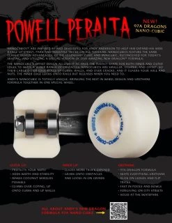 Powell Peralta Powell-Peralta Rollen Dragons Anderson Nano Cubic 97A 52mm -Stoppen. Gehen. Skateboard Geschäft. nano preview 1280x1280