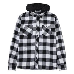 Primitive Two-Fer Flannel Longsleeve Hoodie - Black