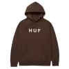 HUF Essentials OG Logo Hoodie - Chocolate -Stoppen. Gehen. Skateboard Geschäft. pf00490 choco 1 1280x1280