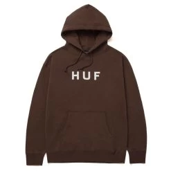 HUF Essentials OG Logo Hoodie - Chocolate