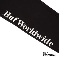 HUF Essentials Fleece Hose Black -Stoppen. Gehen. Skateboard Geschäft. pt00176 black 3 1280x1280