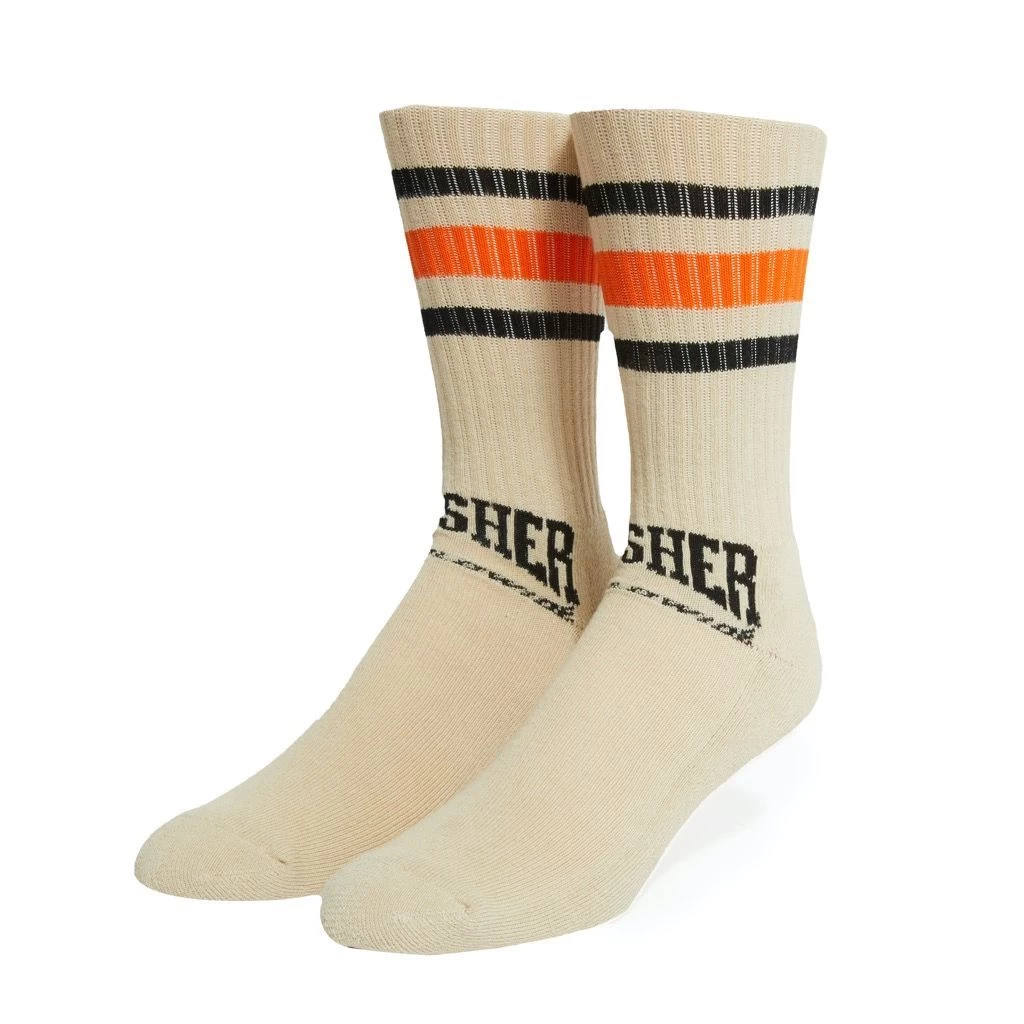 HUF X Thrasher Center Field Sock - Natural 3 HUF X Thrasher Center Field Sock - Natural